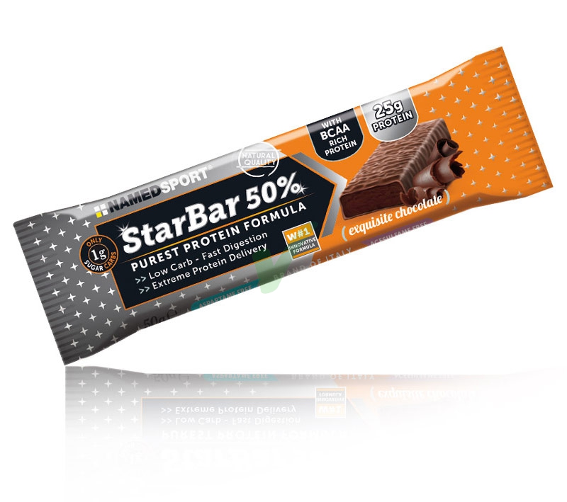 Named Sport Linea Sportivi StarBar Barretta Proteica Integratore 50 g Chocolate